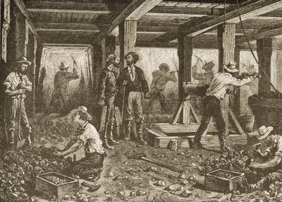 Minería de plata en Nevada, c.1870, de 